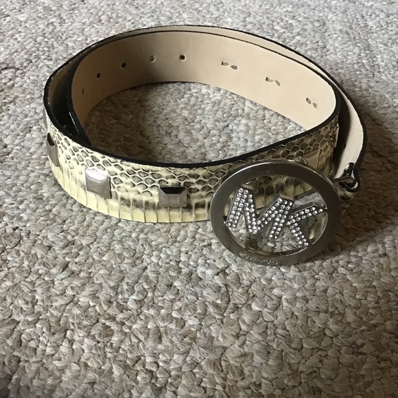 Michael Kors Belt, size is 40” long”, snake print with studs - Picture 1 of 8